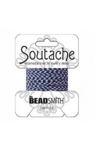 Beadsmith Rayon soutache cord 3mm - Navy blue stripped